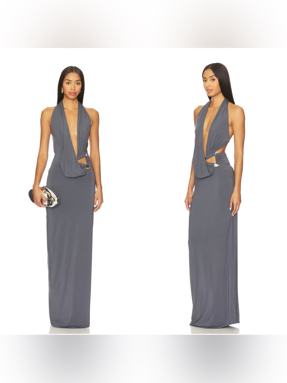 NWT NBD Sabine gown in slate grey